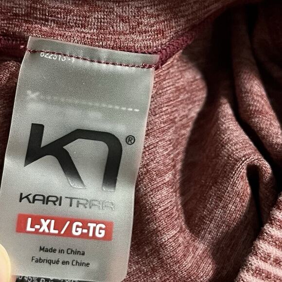 Kari Traa Baselayer Top Womens L/XL Red Long Sleeve Mock Neck Ski Hiking - Picture 5 of 8